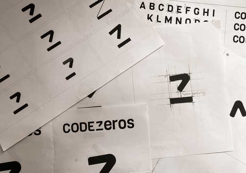 Final iterations of codezeros brandmark and typesetting