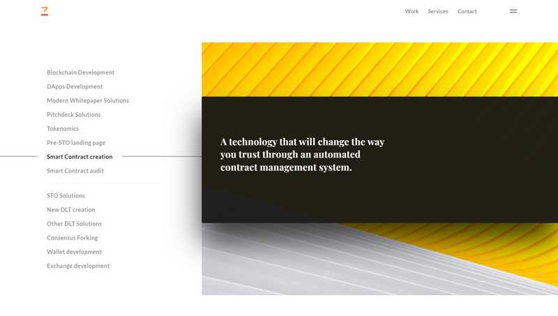 Services page on the Codezeros website